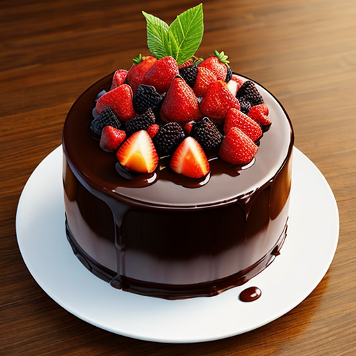 шоколадный торт с фруктами